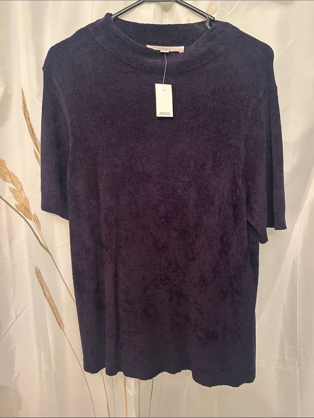 LOFT Short-Sleeve Soft Knit Top - Dark Navy